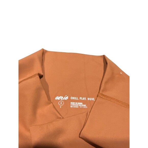 Aerie Rust Orange Laser Cut Side Panel Pocket Leggings Size Small High Rise - Picture 4 of 8